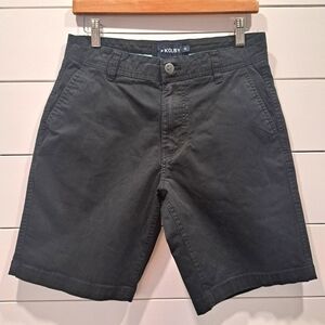 Kolby Black Flat Front Timeless Preppy Academia Shorts Mens 28